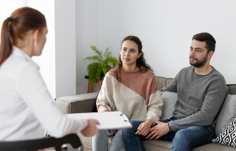 a couple at the therapy session