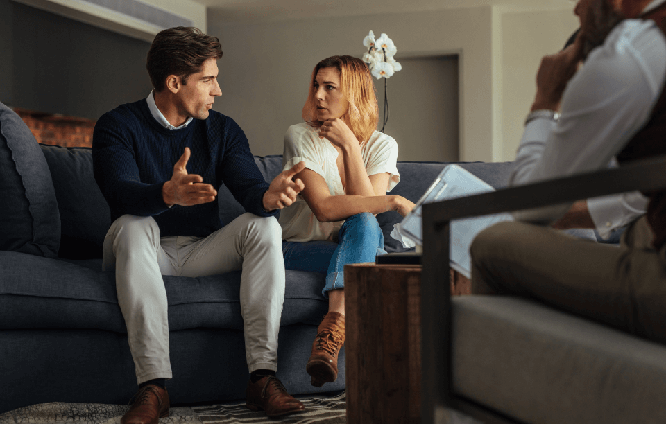 a couple at a therapy session